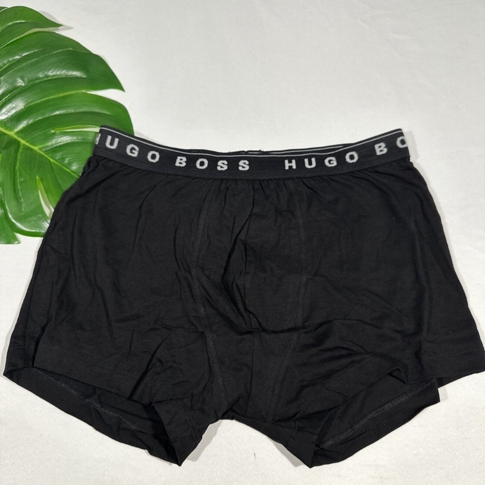NEW Boss Hugo Boss [‎ Large ] Cotton Boxer Shorts Trunks in Black